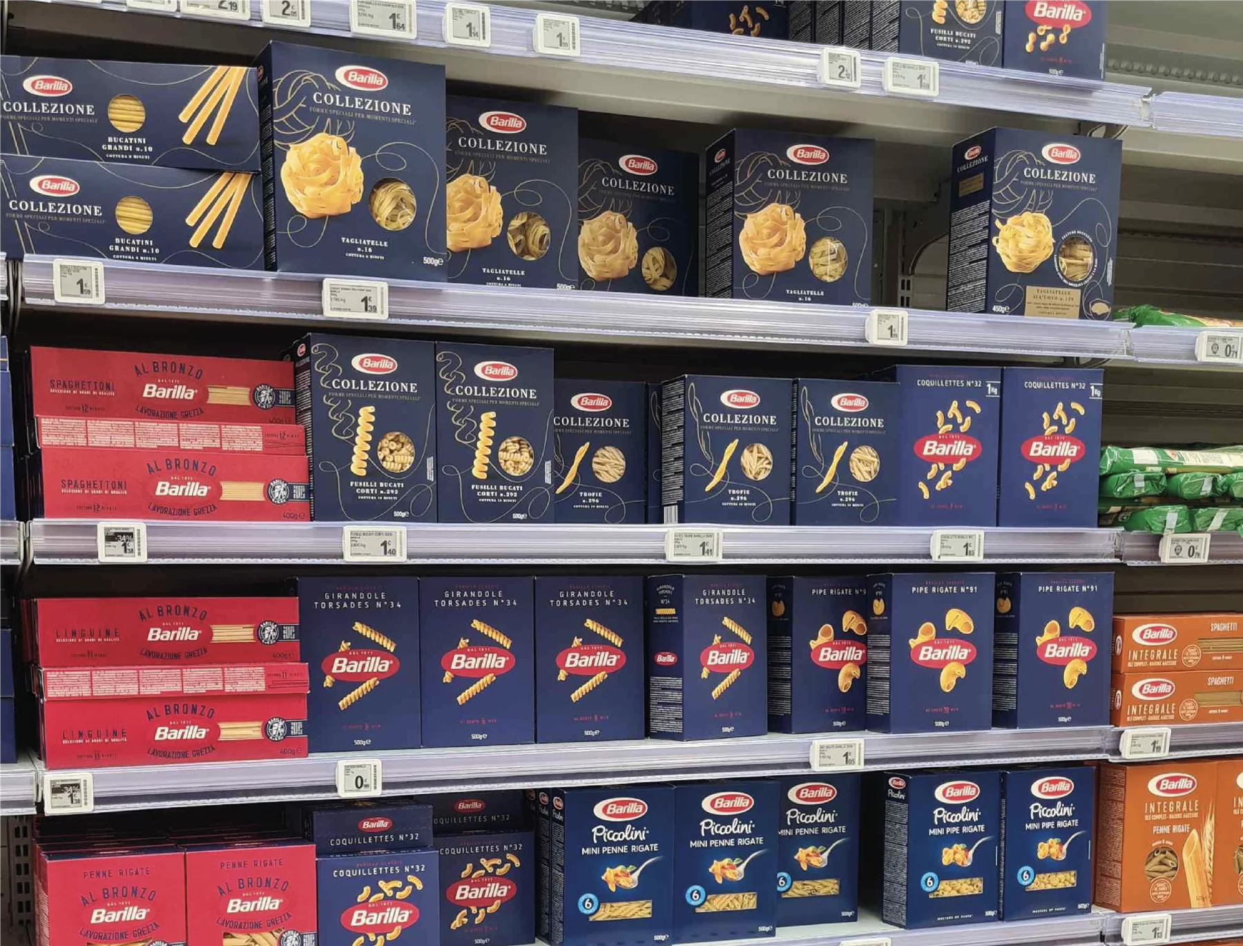 Barilla pasta on shelf